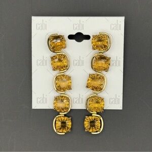 CAbi New Twinkle Earrings #2265 Gold Color Metal with Gold Crystals